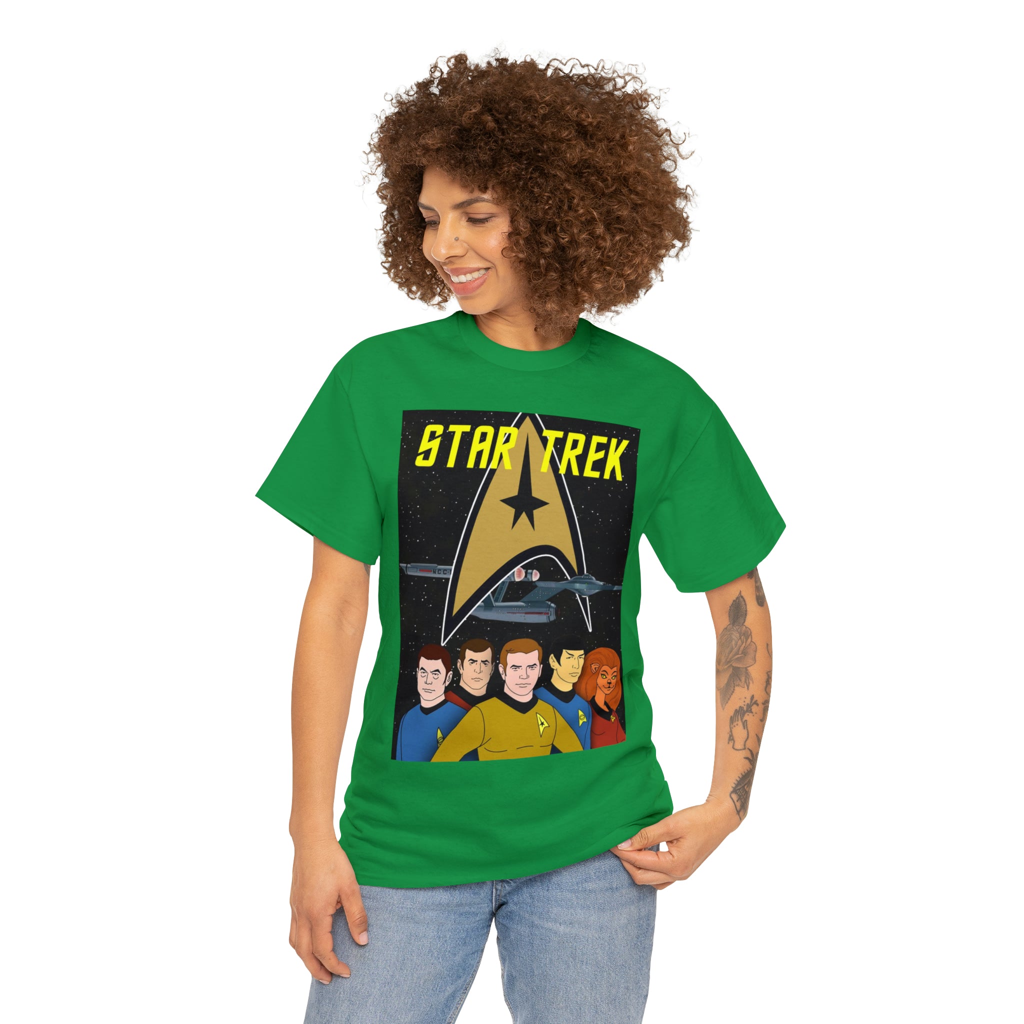 Star Trek Cartoon- Unisex Heavy Cotton T-Shirt - Creations by Chris and Carlos